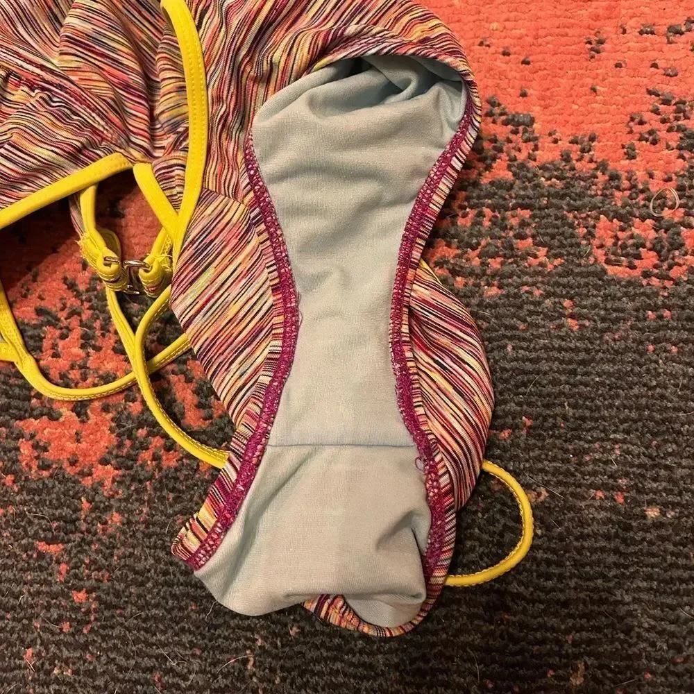 Athleta Multicolor One Piece with Yellow Accents
